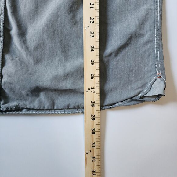32 Bar Blues Shirt Mens L Gray Button Up Elbow Patches Casual Grunge Long Sleeve - Picture 11 of 14